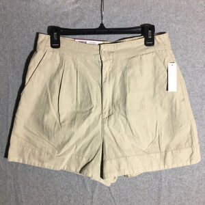 Womens NWT Joie Pleated Shorts Tan Casual boho Beachy Lagenlook Contemporary